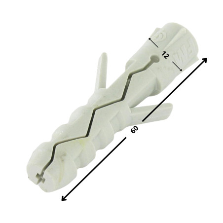 1 x Cheville Nylon 12X60 Sans Collerette