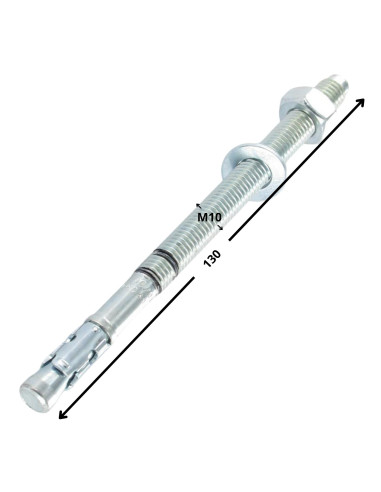 1 x Goujon Ancrage R-XPTIIIZP M10X130 Acier...