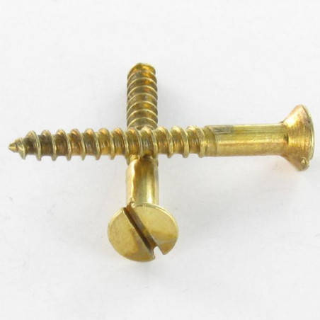 1 x Vis bois Tête fraisée Fendue 2.5X10 Acier laitonne microvis