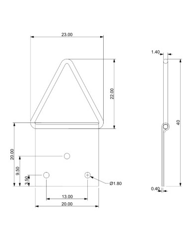 1 x Attache triangulaire pour tableau 14MM...
