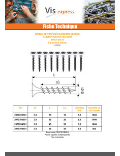 BDE 50 Vis pour plaque de plâtre Spax GIX-B 3.9X25 Acier... 2