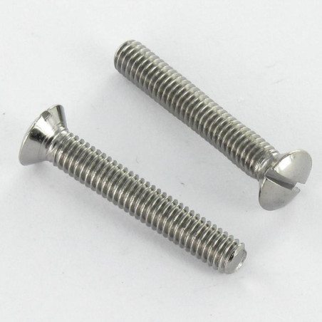 1 x Vis métaux Laiton chrome Tête fraisée bombée TFB Fendue M4X35
