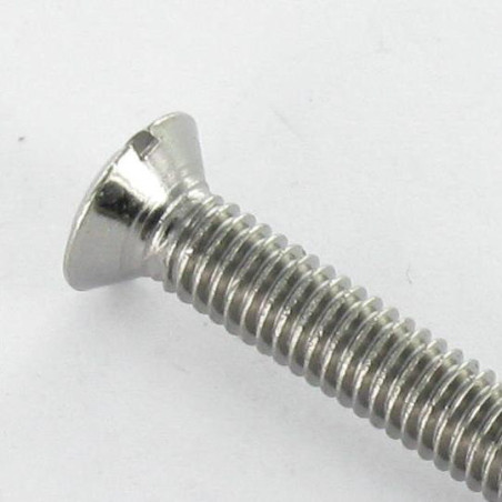 1 x Vis métaux Laiton chrome Tête fraisée bombée TFB Fendue M4X35