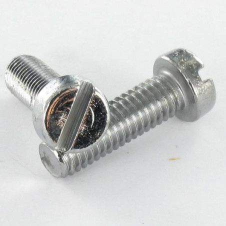 1 x Vis métaux Laiton nickelé Tête cylindrique TC Fendue M3X6 microvis