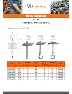 Cheville à bascule Fischer M6X100 Acier zingué KDR6 2