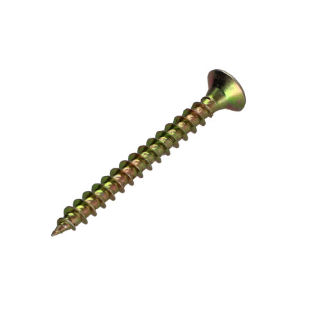 1 x VBA Vis bois agglo Premium Tête fraisée Pozi N°3 6X80 Bichromaté
