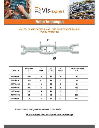 1 x M Chaîne Droite MAILLON CRT 8MM Acier...