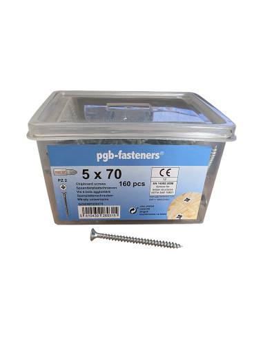 1 x Seau de 160 Vis bois agglo 5X70 Tête...
