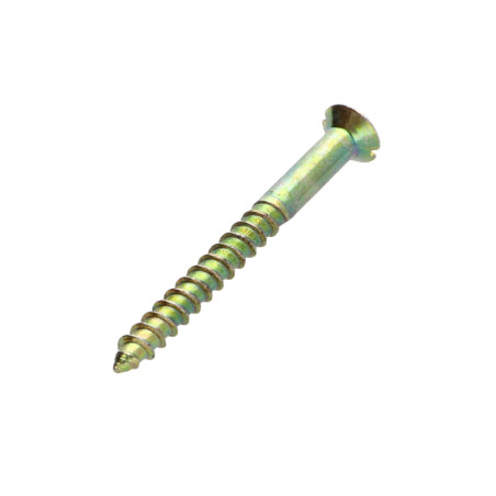1 x Vis bois Tête fraisée Fendue Percée et taraudée 6X60 Bichromaté