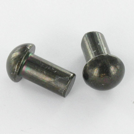 1 x Rivet à frapper Tête ronde TR 6X12 Acier zingué noir
