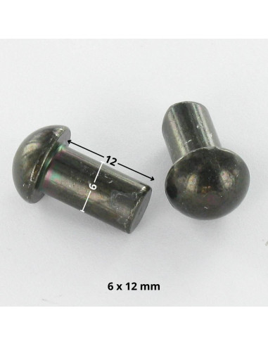 1 x Rivet à frapper Tête ronde TR 6X12 Acier...
