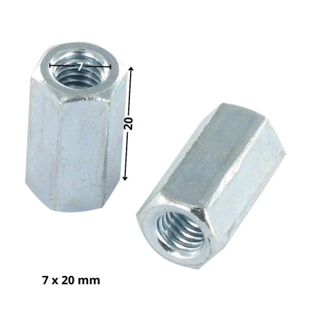 1 x Entretoise Hexagonal Femelle femelle M4 7X20 Filetée sur 20 Acier zingué