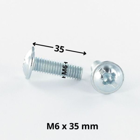 1 x Vis Poelier POZI et fendu M6X35 Acier zingué