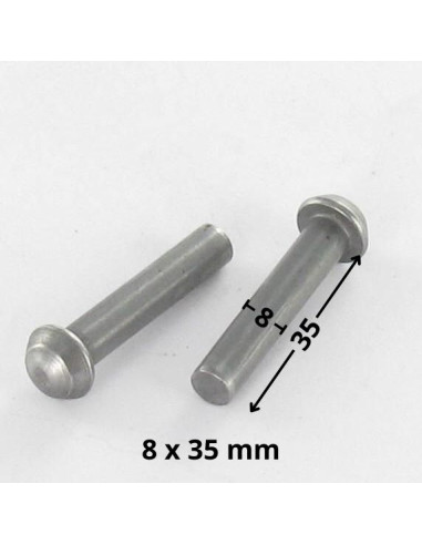 1 x Rivet à frapper Tête ronde TR 8X35 Acier brut
