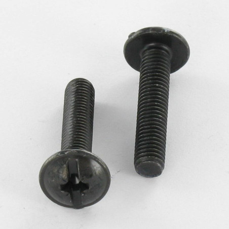 1 x Vis Poelier POZI et fendu M4X22 Acier zingué noir