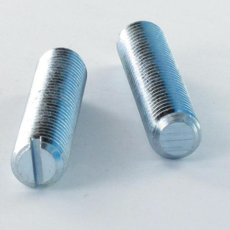1 x Vis métaux Sans tête Fendue M10X100 Bout plat Acier zingué