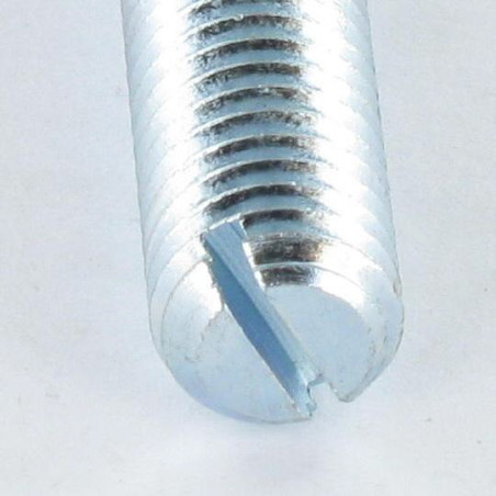 1 x Vis métaux Sans tête Fendue M10X100 Bout plat Acier zingué