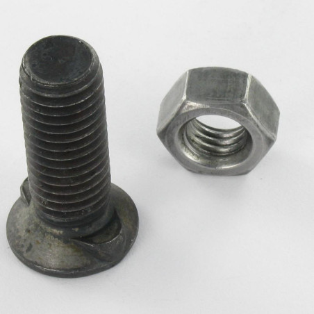 1 x Boulon de charrue Tête fraisée 2ERGOT M12X40 Filetée sur 30 Classe 8.8 Acier brut