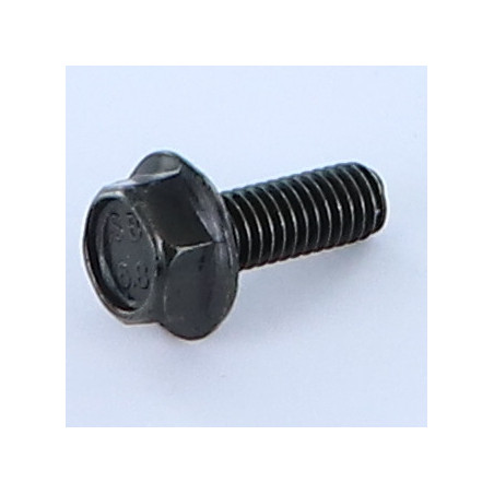 1 x Vis métaux Tête hexagonale TH M6X16 Filetée sur 12 Embase collerette crantée 16 Acier brut