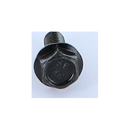 1 x Vis métaux Tête hexagonale TH M6X16 Filetée sur 12 Embase collerette crantée 16 Acier brut