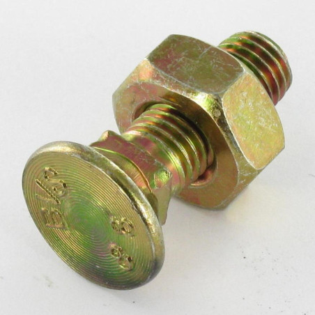 1 x Boulon de charrue TFCC tête fraisée collet carré M10X25 Classe 8.8 Bichromaté