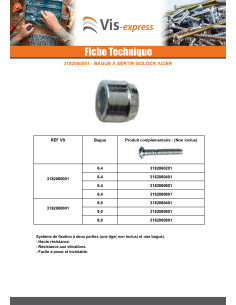 Tige à sertir GOLOCK 8.0 MM plage 06 Acier brut 2