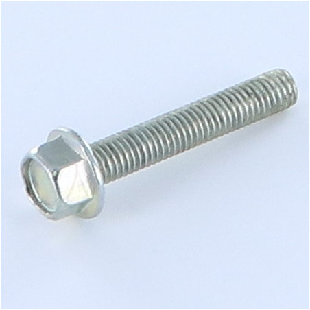 1 x Vis métaux Tête hexagonale TH M8X35 Acier zingué Embase collerette crantée