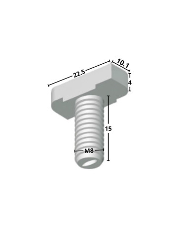 1 x Vis métaux Tête marteau M8X15 pour profilés...