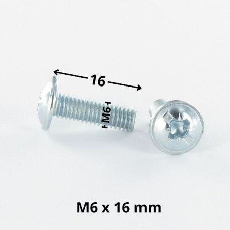 1 x Vis Poelier POZI et fendu M6X16 Acier zingué