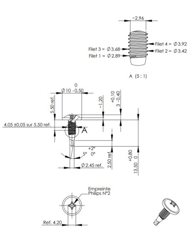 1 x Vis autoperceuse Poelier Phillips 4X13...