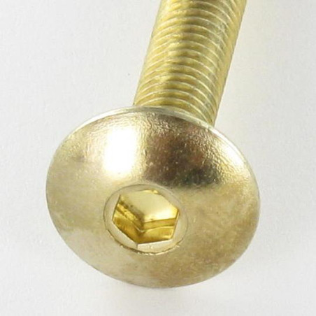 1 x Vis Poelier M6X25 Clé de 4 HC4 Acier laitonne