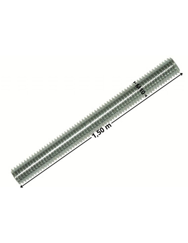 1 x Tige filetée M10 Longueur 1.50M Acier zingué