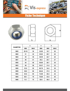 Ecrou frein Acier zingué M10 Classe 10 2