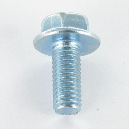 1 x Vis métaux Tête hexagonale TH M6X12 Embase lisse Acier zingué