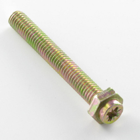 1 x Vis cassette Tête hexagonale TH Pozi M6X45 Pozi 2 Classe 6.8 Bichromaté