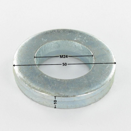 1 x Rondelle Plate M24X50X10 Série L (Large) Acier zingué