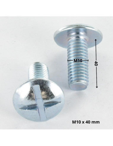 1 x Vis Poelier Fendue En Croix M10X40 Acier...