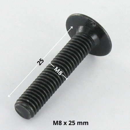 1 x Vis Poelier M8X25 Clé de 5 HC5 Acier zingué noir