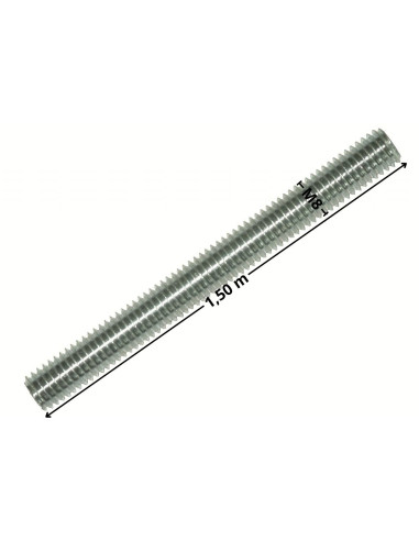 1 x Tige filetée M8 Longueur 1.50M Acier zingué