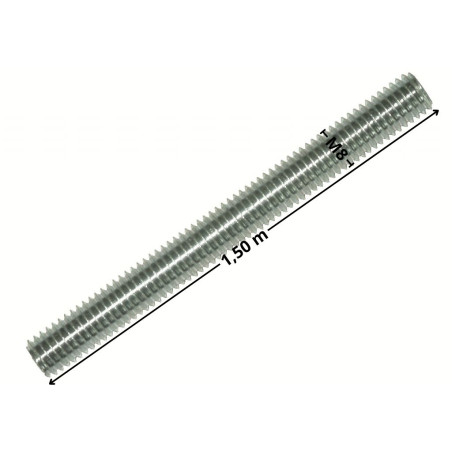 1 x Tige filetée M8 Longueur 1.50M Acier zingué