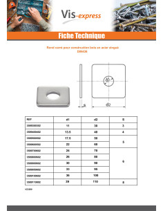 Rondelle carrée pour construction bois 30X90X6 Acier zingué 2