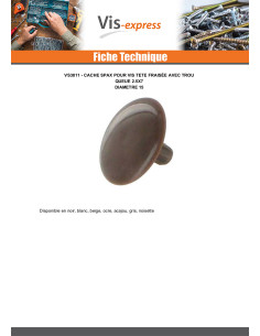 Cache vis Spax nylon blanc Diamètre de tête: 15 QUEU2.5X7 2
