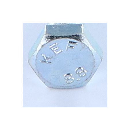 1 x Vis métaux Tête hexagonale TH M10X25 Filetage total Classe 8.8 Pas fin Pas de 125 Acier zingué