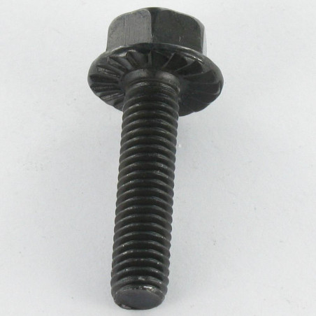 1 x Vis métaux Tête hexagonale TH M8X30 Acier zingué noir Embase collerette crantée