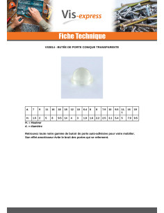 Butée de porte conique adhésive transparente 10X3.1 2