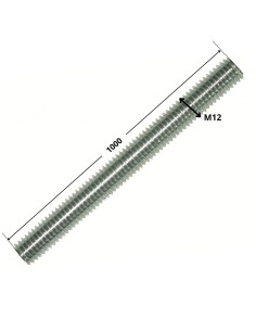 Tige filetée M12 Longueur 1 mètre Classe 4.8 Acier zingué 2