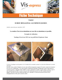 Ecrou hexagonale M4 Aluminium 2