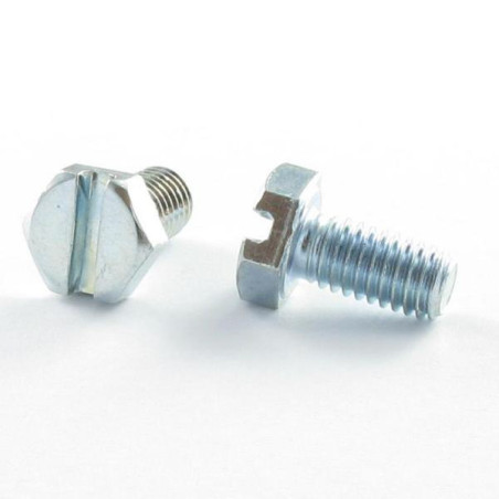 1 x Vis métaux Tête hexagonale TH M5X10 Fendue Acier zingué