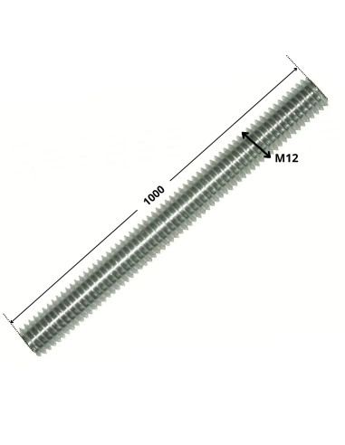 1 x Tige filetée M12 Longueur 1 mètre Classe...