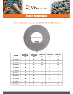 Rondelle de blocage a ergot interieur 52X80X1.2 Type F 10... 2